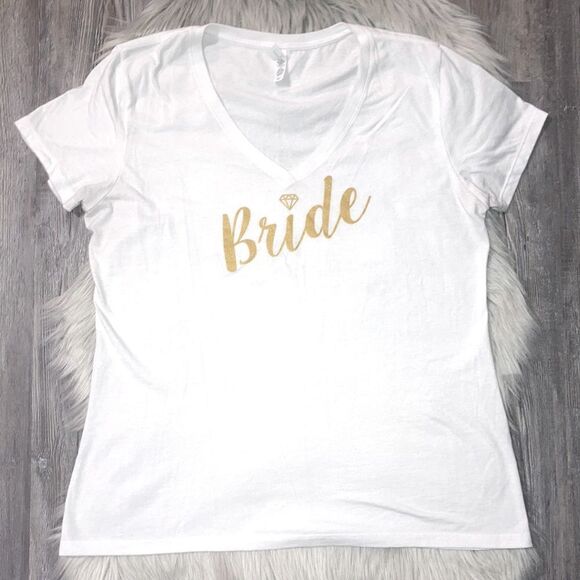 Next Level Ideal T, Short Sleeve White Bride T-Shirt - Picture 1 of 4